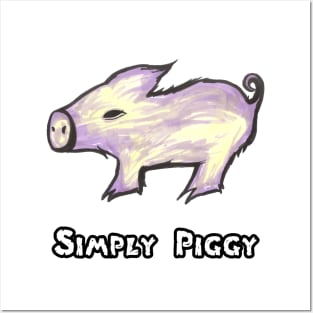 Cute Cool Funny Simply Piggy Drawing Gift Posters and Art